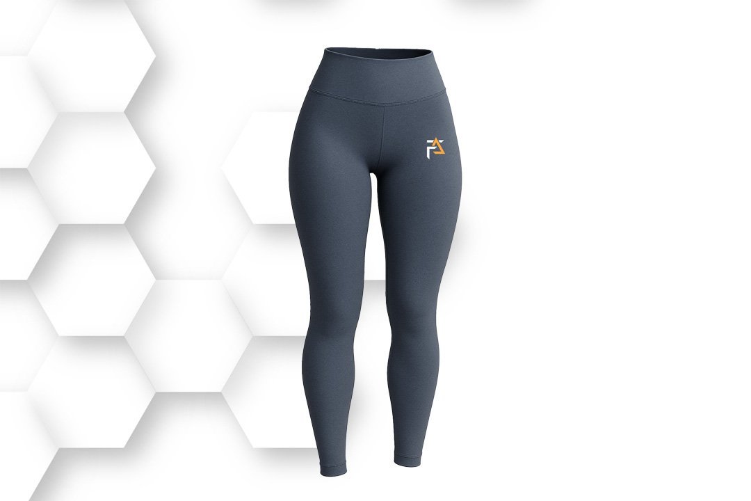 Charcoal gray women’s leggings with high-waist design and stretch fabric, ideal for yoga, gym training, and casual activewear comfort.