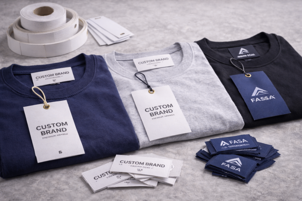 custom clothing labels and tags for branded apparel